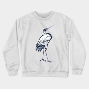 Blue Japanese Crane Crewneck Sweatshirt